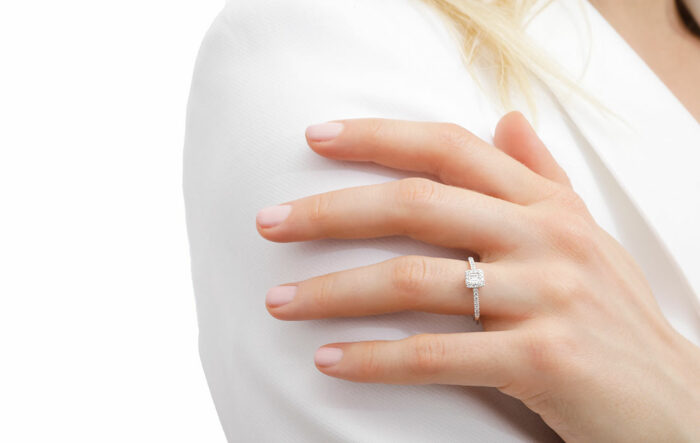 Bague de fiancailles Toi et Moi Or Blanc Diamants