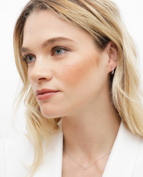 Boucles d'oreilles Colliers Or Blanc Diamant