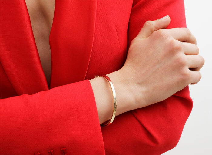 Bracelet Jonc Rectangle Or Jaune 18 carats