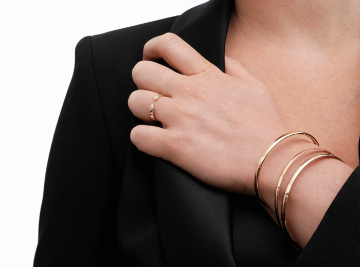 Bracelets Joncs Demi Plat Or Jaune 18k