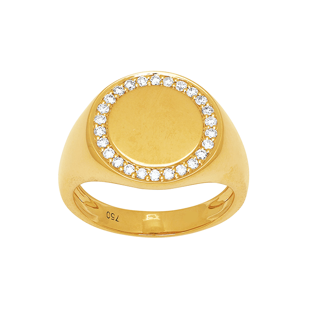 Bague Chevaliere Femme Or Jaune Diamants