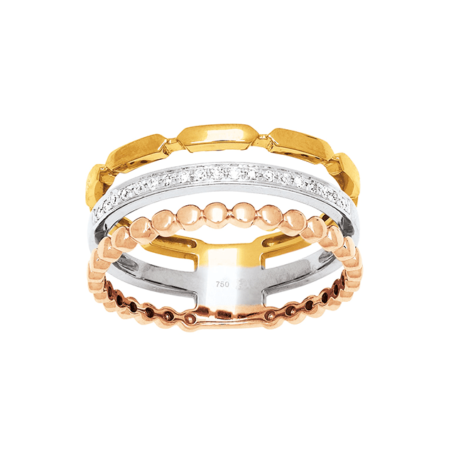 Bagues 3 Ors et Diamants