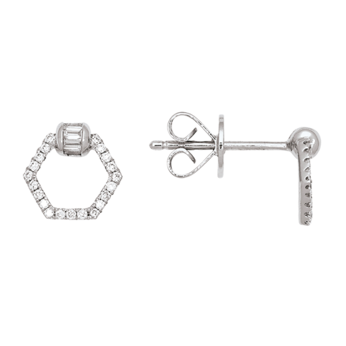 boucles d'oreilles or blanc diamant