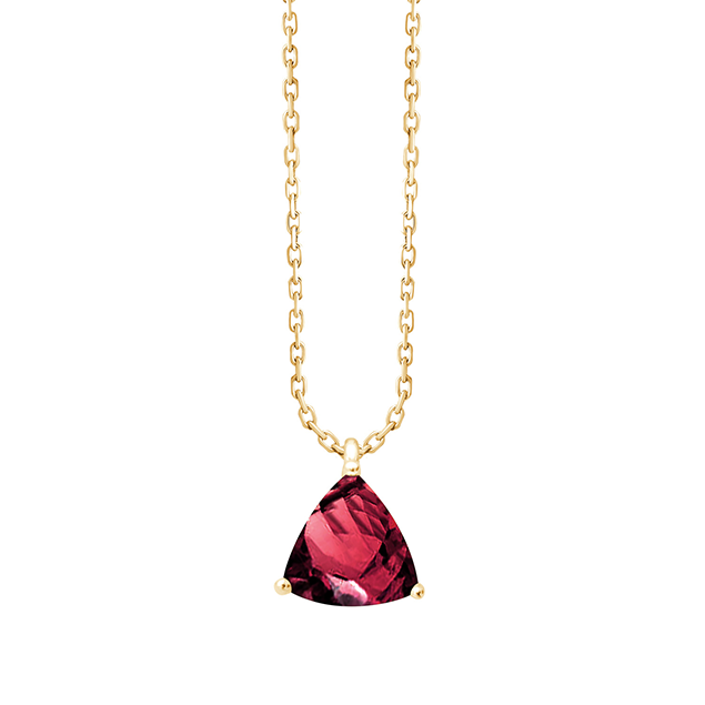 Collier Pierre Fine Trinité Or Jaune Rhodolite