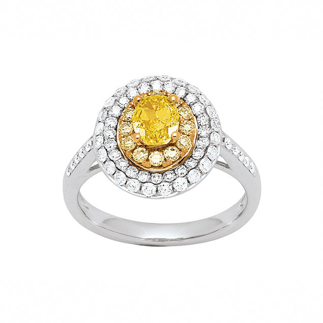 Bague de Fiancailles Diamant Jaune