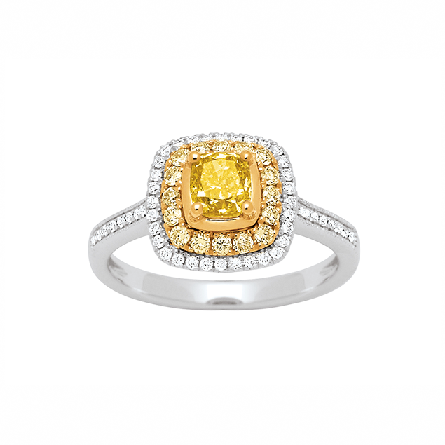 Bague de Fiancailles Diamant Jaune