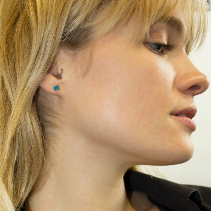 Pucdes d'oreilles Rondes Pierre Fine