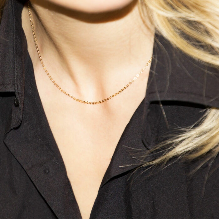 Collier Chaine FOrcat Mirroir Or Jaune