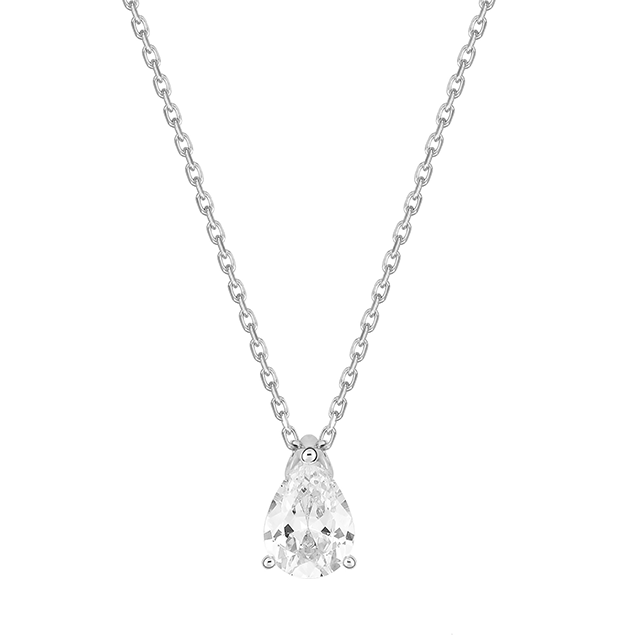 Collier Diamant Poire Or Blanc