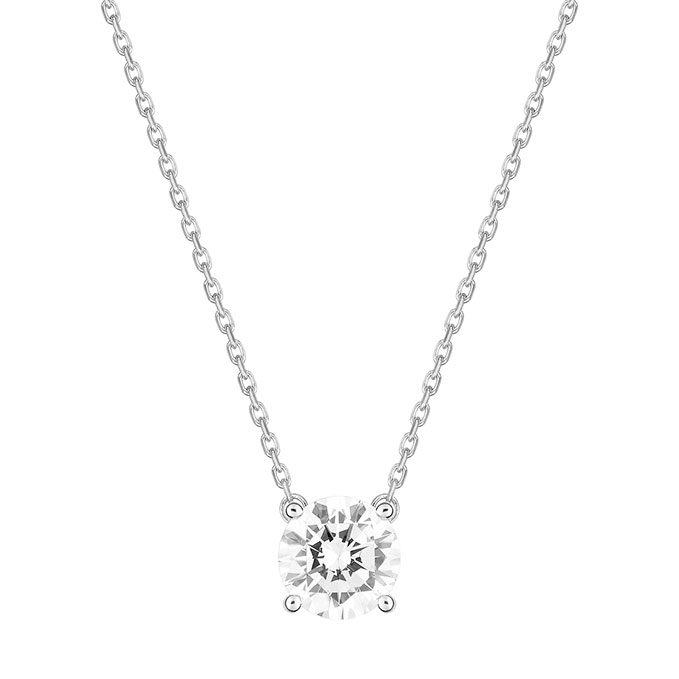 Collier Diamant Solitaire Or Blanc