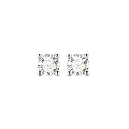 Puces d'Oreilles Diamant Or Blanc 18 Carats
