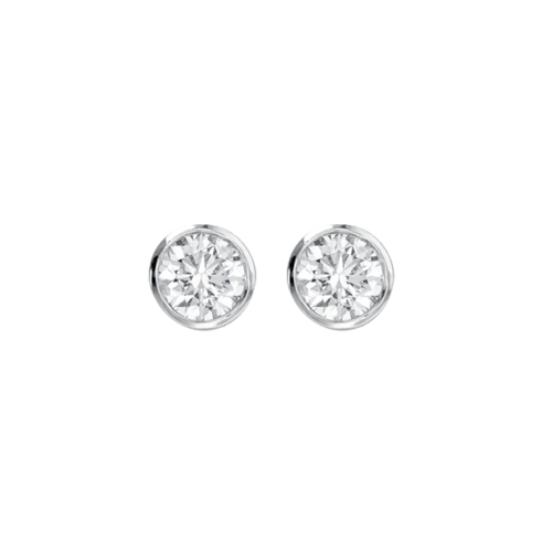 Puces d'Oreilles Diamant Or Blanc 18 Carats