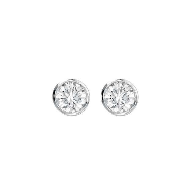 Puces d'Oreilles Diamant Or Blanc 18 Carats