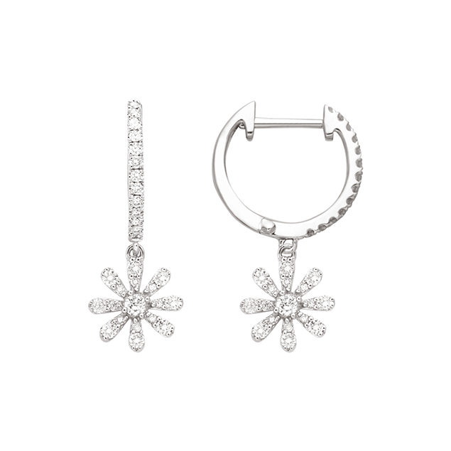 Grandes Créoles Or 750  Boucles d'Oreilles Femme LUCKY ONE