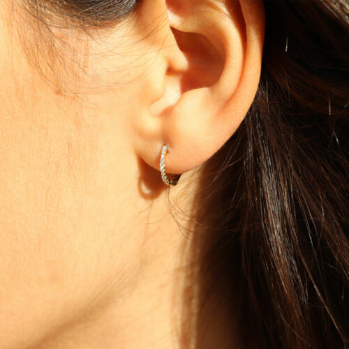 Boucles d'oreilles créoles or diamant