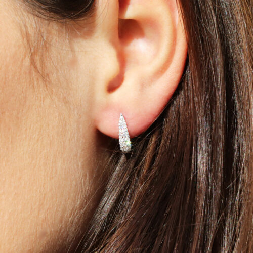 Boucles d'oreilles créoles or diamant