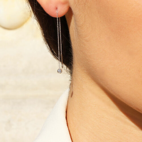 Boucles d'oreilles chaine diamant