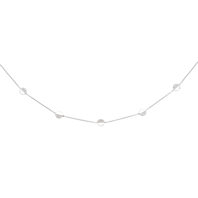 Collier Pastilles Diamant Or Blanc 18 Carats