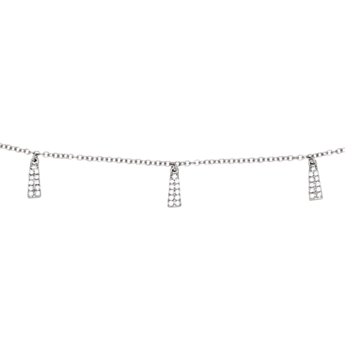 Collier Pampilles Diamant Or Blanc 18 Carats