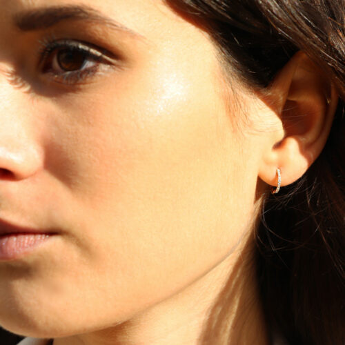 Boucles d'oreilles créoles or diamant