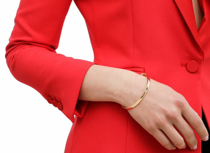 Bracelet Jonc - Fil Rectangle 5mm Or Massif – Image 4