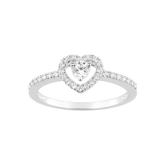 Bague de fiançailles coeur diamant