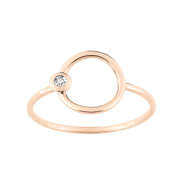 Bague diamant or rose