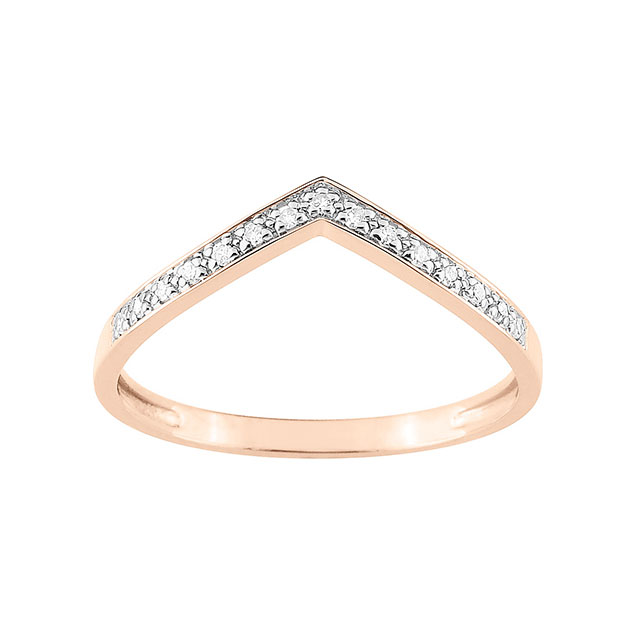 Bague diamant or rose