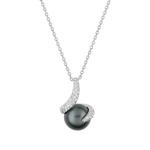 Collier perle diamant