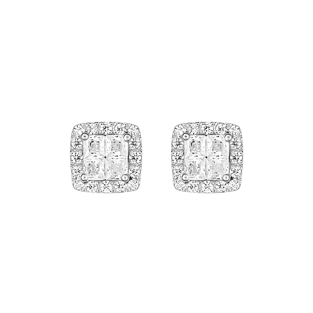 Boucles d'oreilles puces diamant