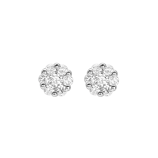 Boucles d'oreilles puces diamant