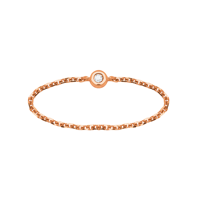 Bague chaine or rose sales