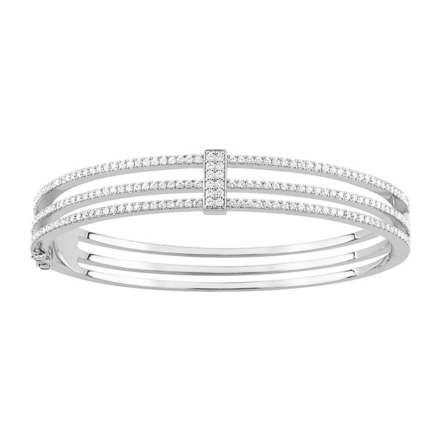 Bracelet avec Trois Joncs de 192 Diamants