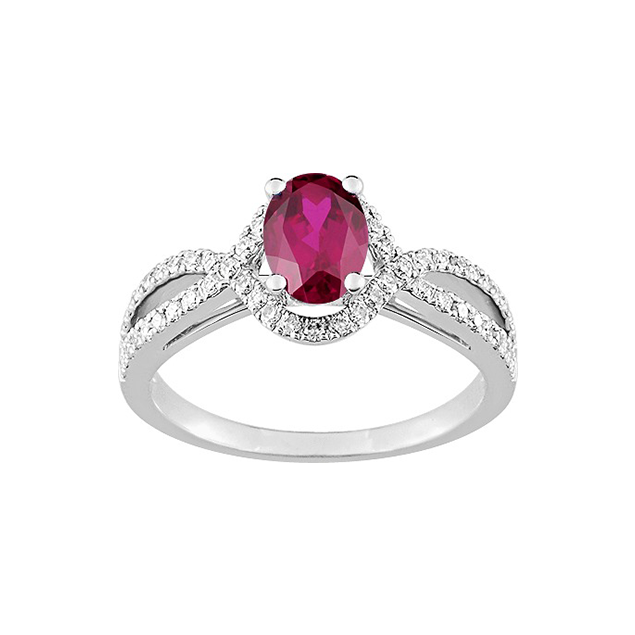 Bague Rubis Diamant