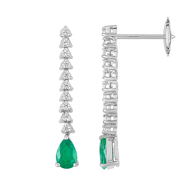 Boucles rivière emeraude diamant