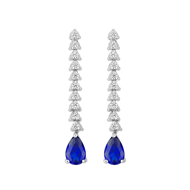 Boucles d'oreilles saphir diamant