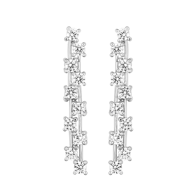 Boucles d'oreilles rivière diamant