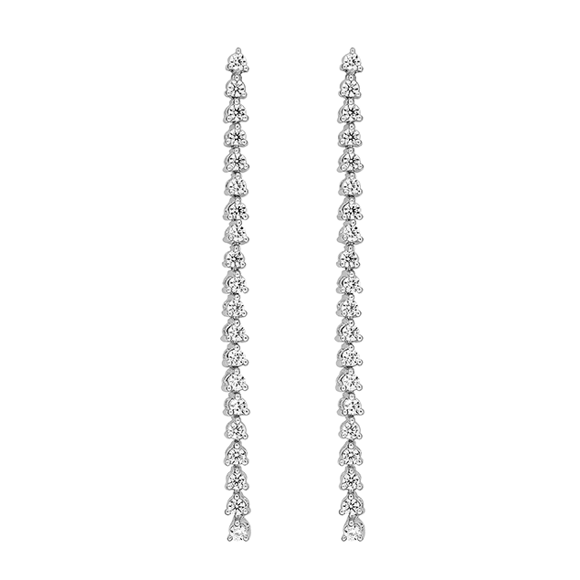 Boucles d'oreilles rivière diamant