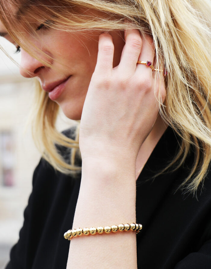 Bracelet Perles Or 18k 7mm – Image 3