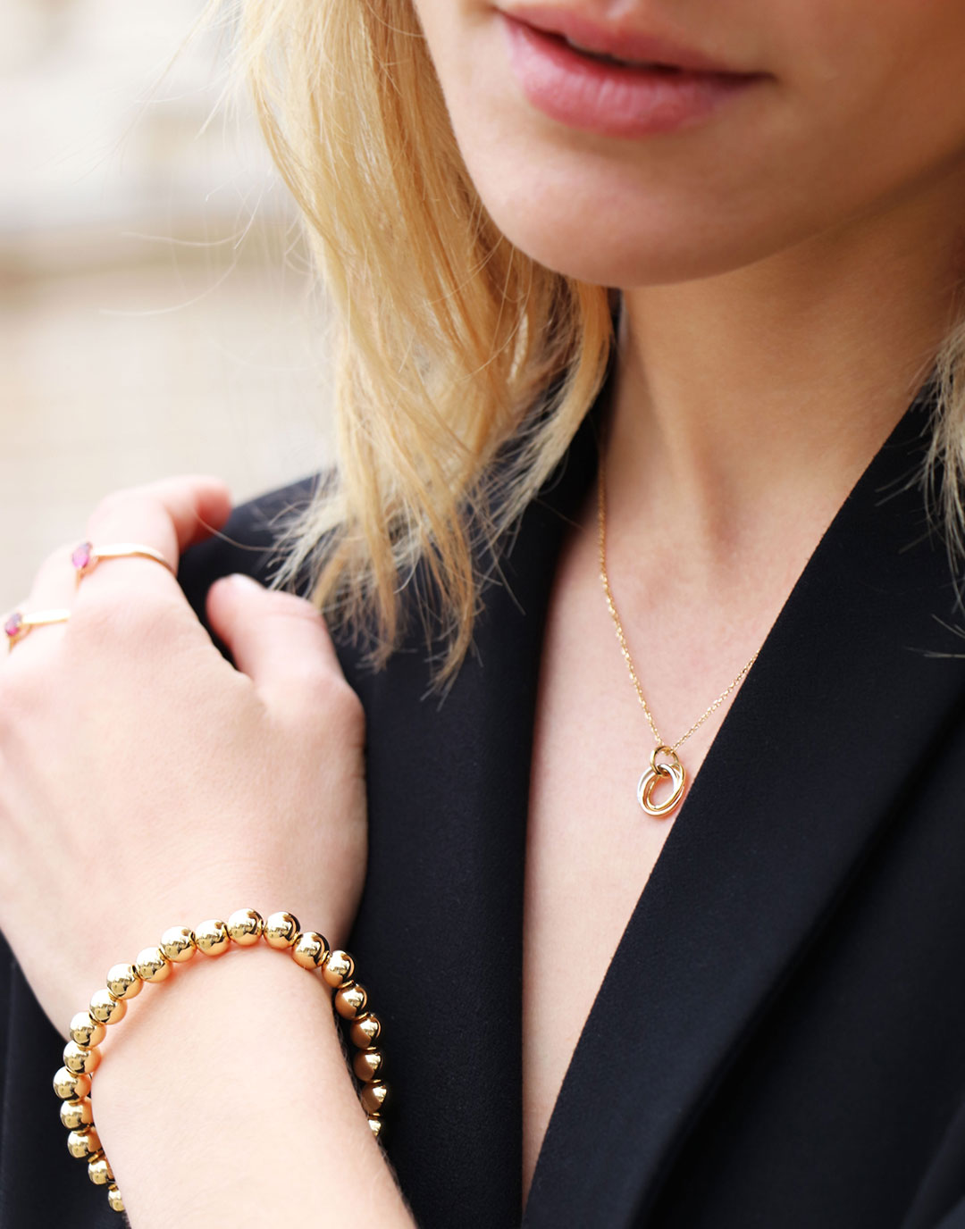 18k Gold Filled Beaded Evil Eye Bracelet – Jewellana