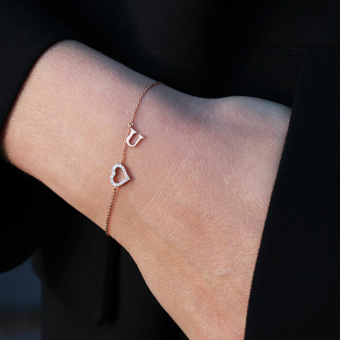 Bracelet diamant or rose