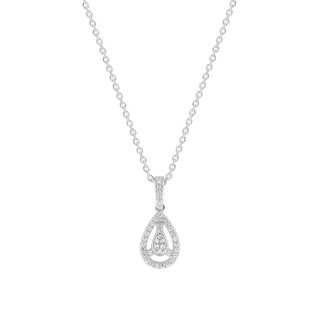 Collier Diamant Or Blanc Femme