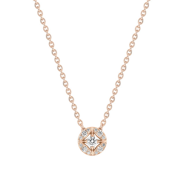 Collier Diamant Or Rose Femme