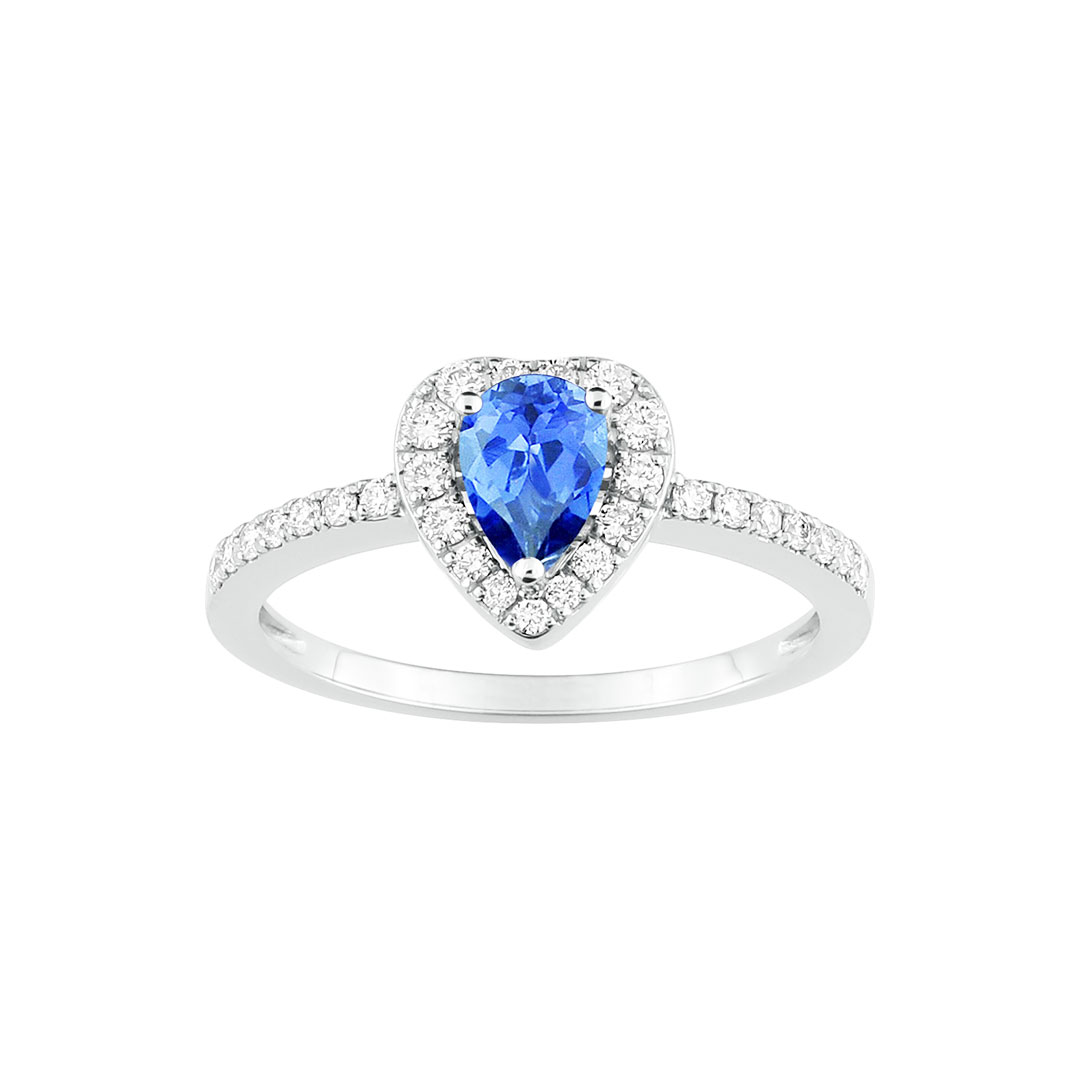 Bague Coeur Saphir Diamant