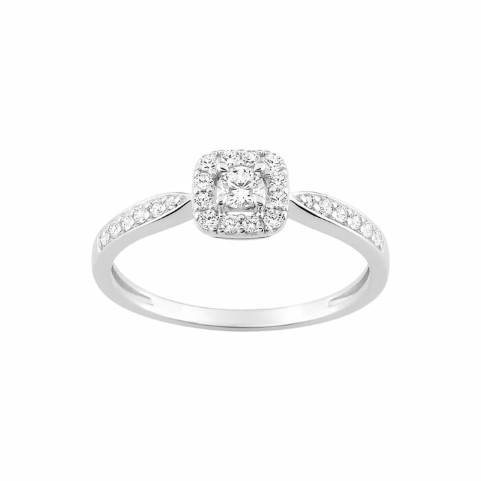 Bague Solitaire accompagné Diamant