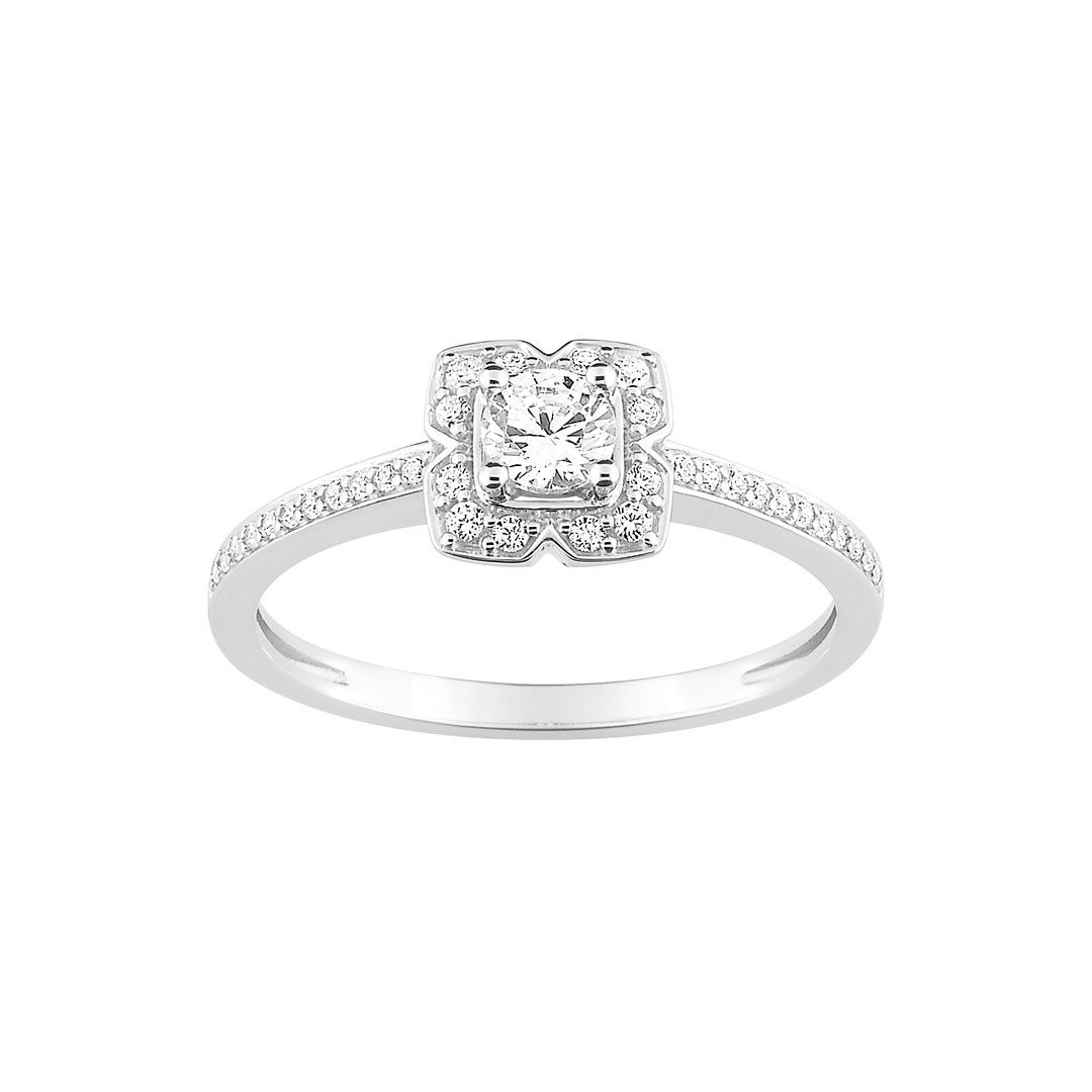 Bague Solitaire Diamant Accompagné