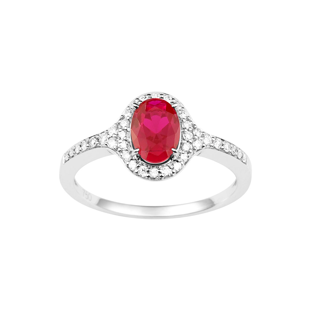 Bague Joaillerie Rubis Diamant