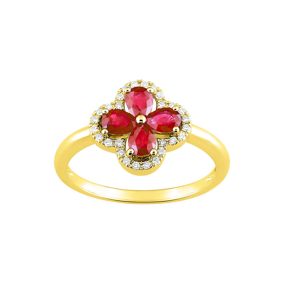 Bague Joaillerie Rubis Diamant