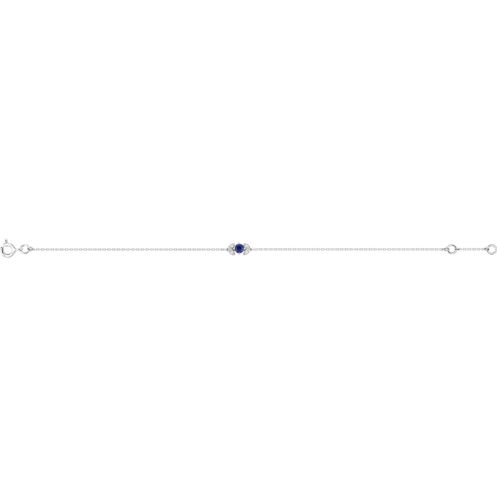Bracelet Fleur - Saphir Bleu Or Blanc Diamants – Image 2