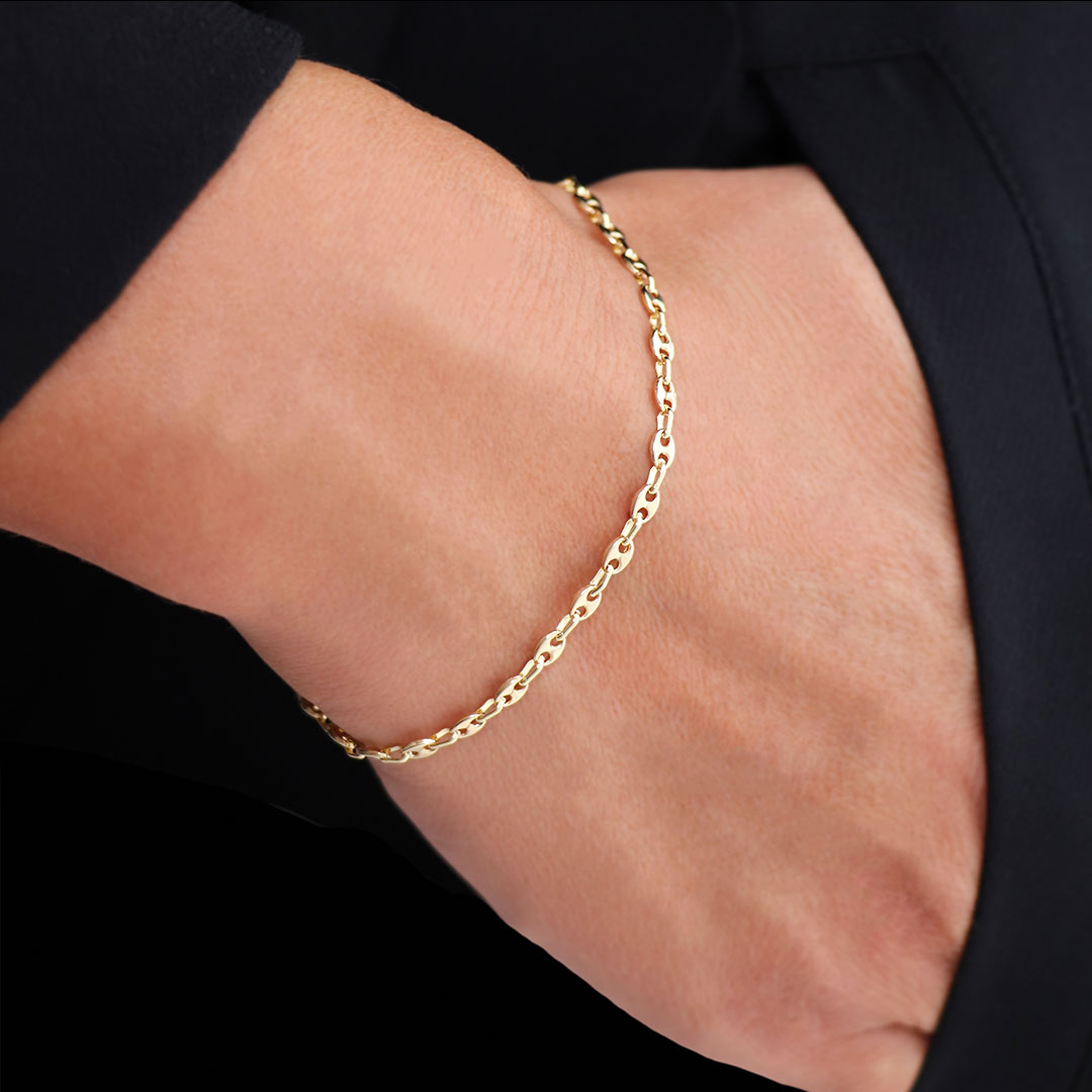 Kaffeebohnen Armband in Gold